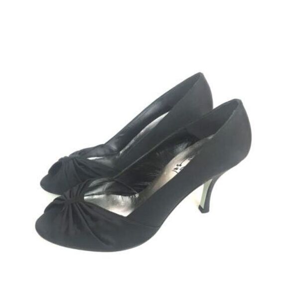 Something Bleu Bridal CLAUDIA Satin Peep Toe Heels ~ Size 10 Bridal Shoes Italy - Picture 3 of 5